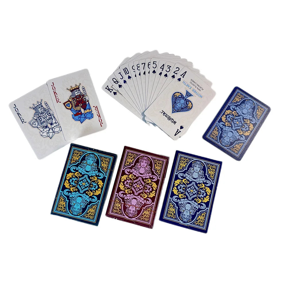 55 Playing Cards Waterproof PVC Frosted Magic Boxed Plastic Playing Cards Set Poker Cards Classic Magic Tools Tabletop Games