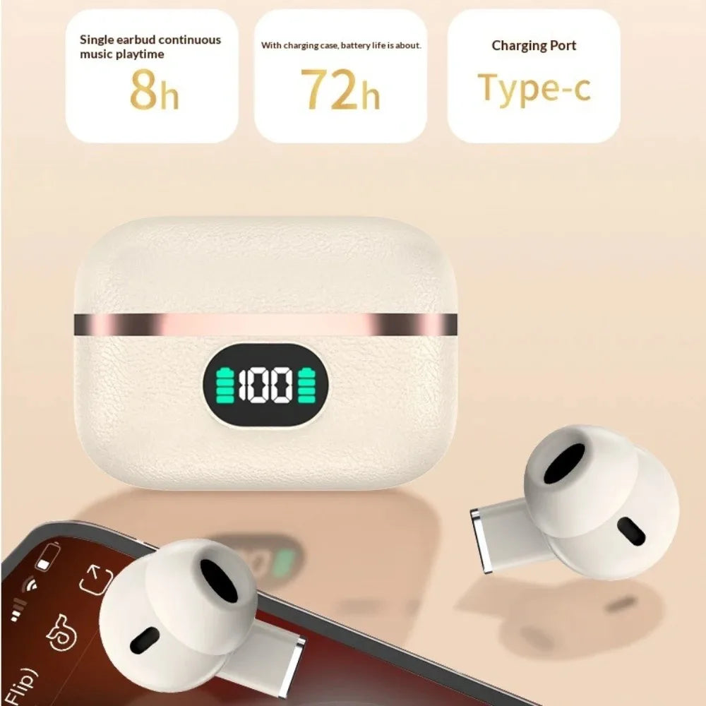 Wireless Earbuds Bluetooth Bone Conduction Earphones Ear Clip Design Touch Control Led Sports Headsets With Mic Headphones