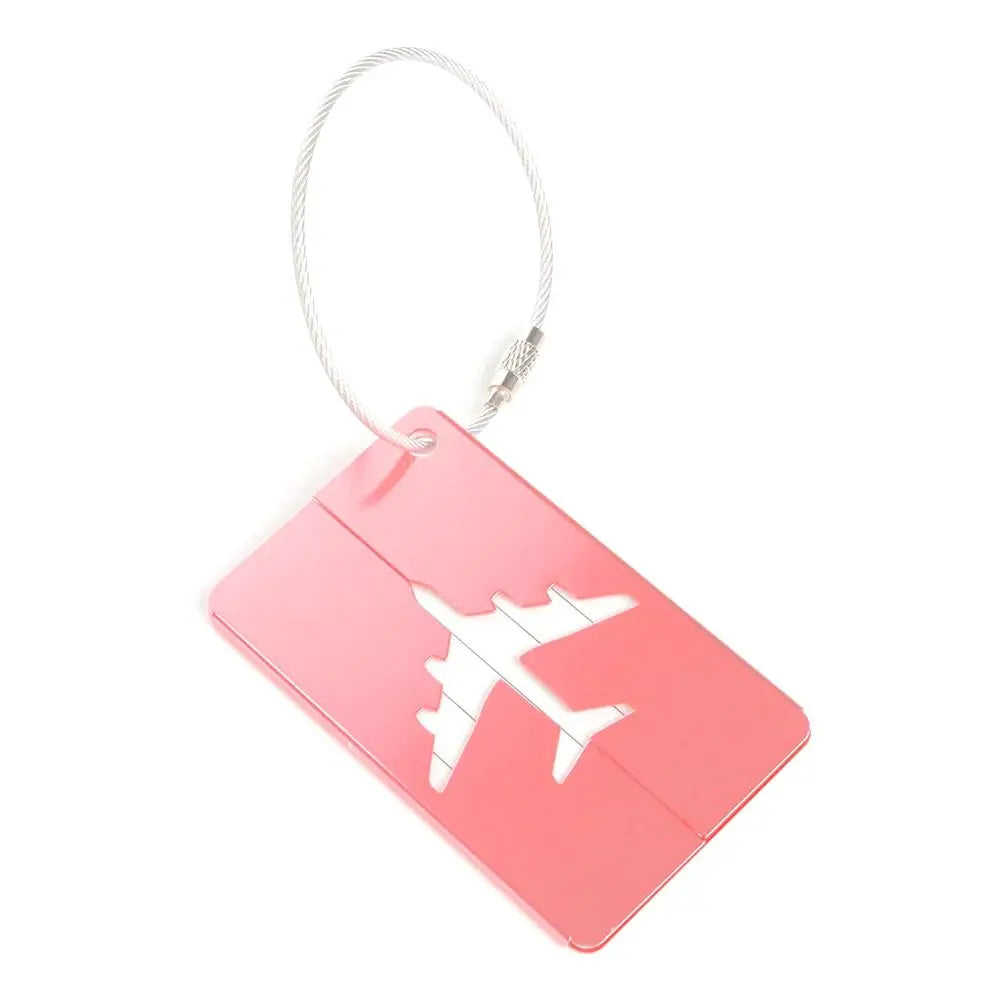 Aluminium Travel Luggage Tags Reusable Suitcase Baggage Labels Holiday Suitcase Labels Travel Bag ID Plane Identifier With Ropes