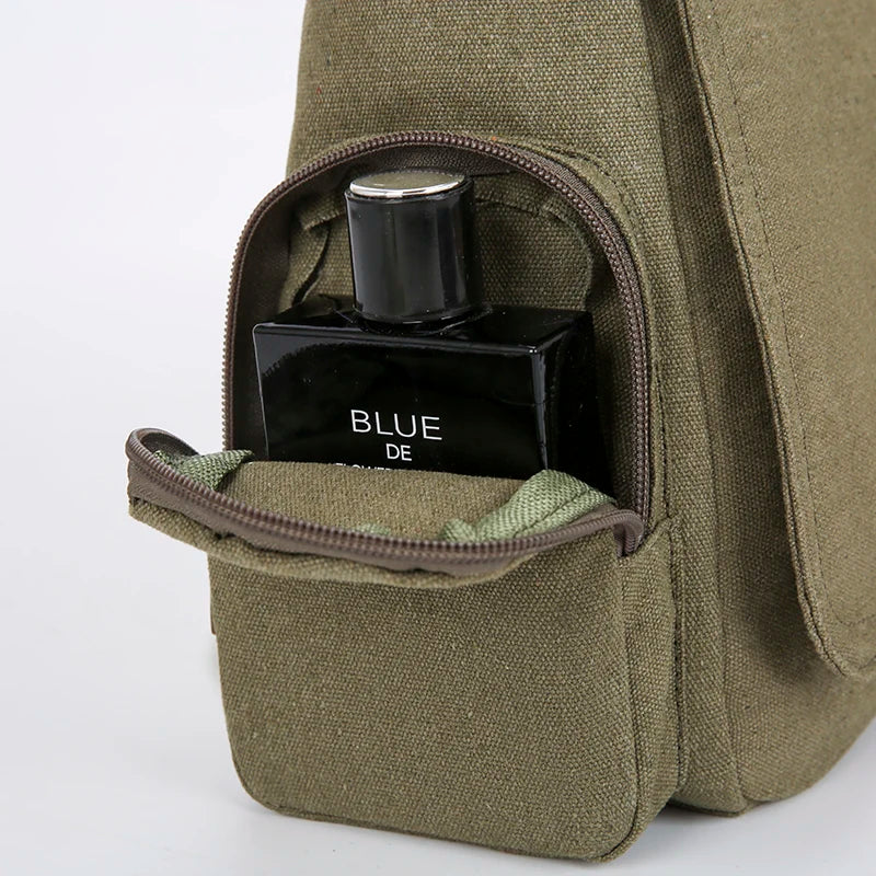 Large Capacity Women's Canvas Shoulder Bag Lovely Cat Printed Army Green Crossbody Bag For Women Laptop Bag