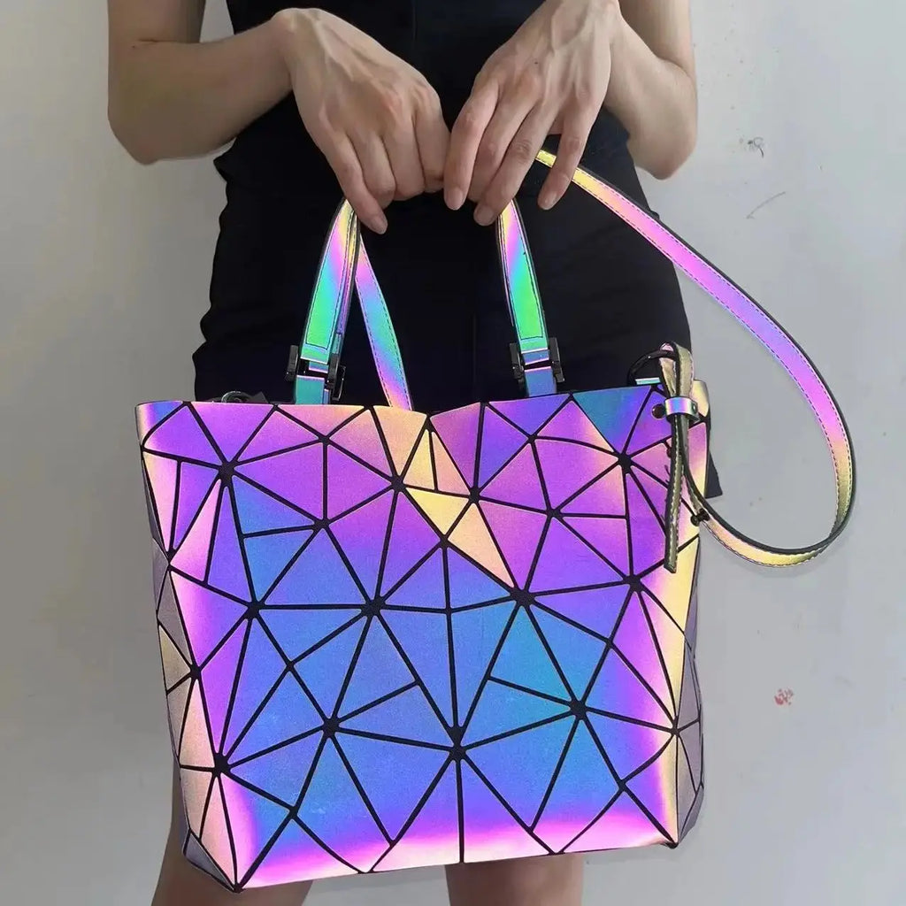 luminous Messenger Bag set handbag fashion holographic geometric  tote bag women Shoulder Bag 3pcs 1pcs