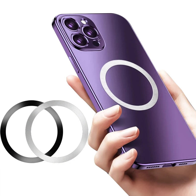 Universal Magnetic Metal Plate Ring Car Magnet Phone Holder Magsafe Wireless Charger Iron Sheet Sticker Car Accessories Interior
