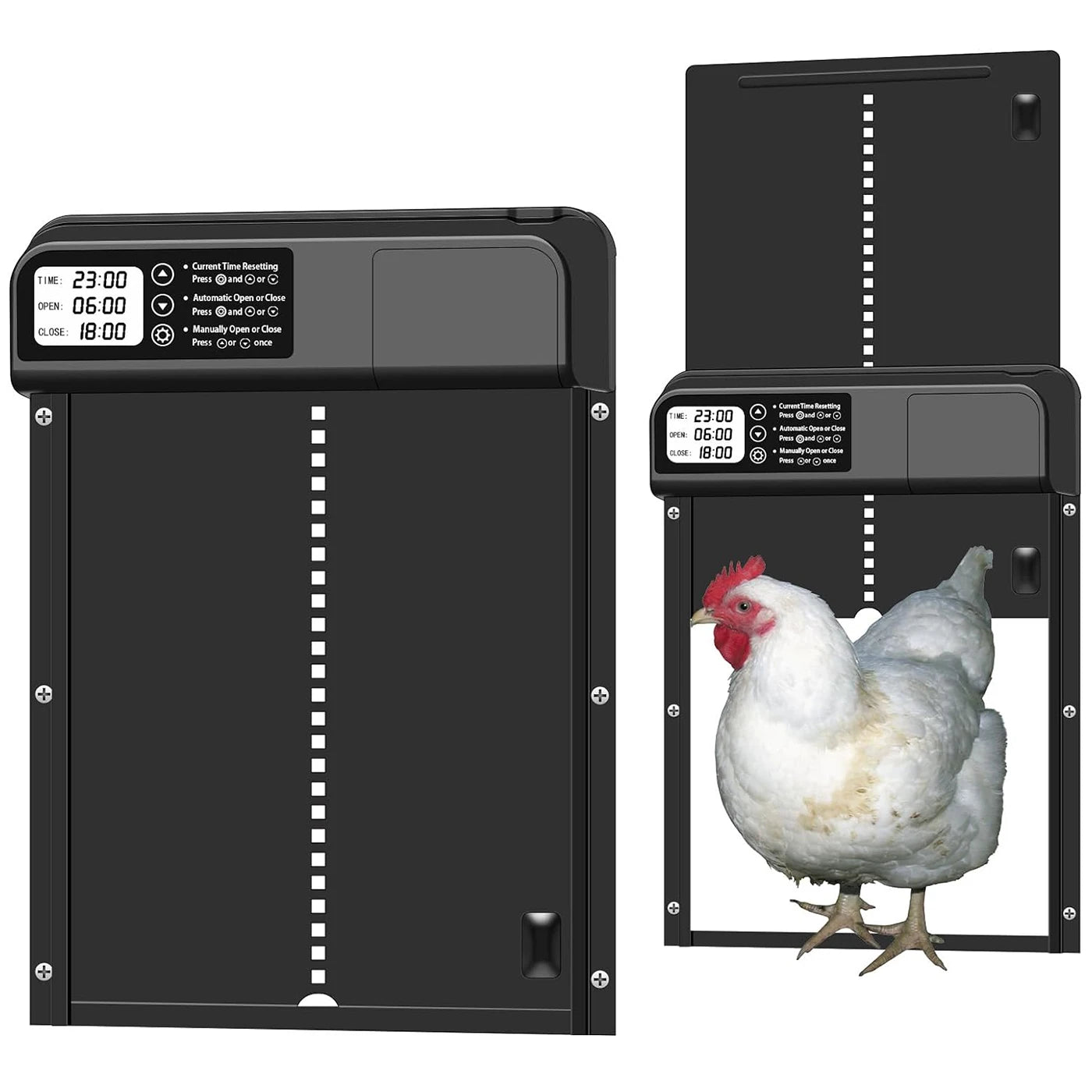 Safety Gate Anti-Pinch Function Small Pet Supplies LCD Display Automatic Chicken Coop Door Controlled Open Retractable Door