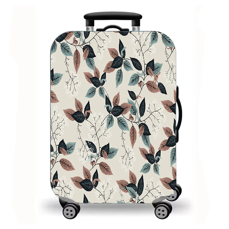 Luggage protective cover, retro printed elastic suitcase protective cover, retro floral pattern.