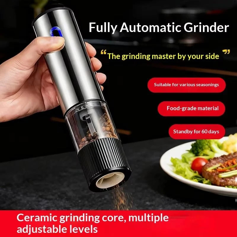 Electric Salt and Pepper Grinder Rechargeable Automatic Mill Shaker Adjustable Coarseness Kitchen Spice Tools