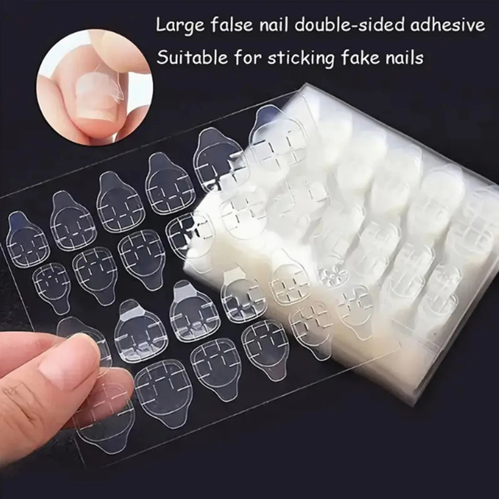 30 TO 160 Sheets Transparent Nail Adhesive Jelly Double-Sided Glue Stickers for Press On Nails & False Nails (24 Pills/Sheet)