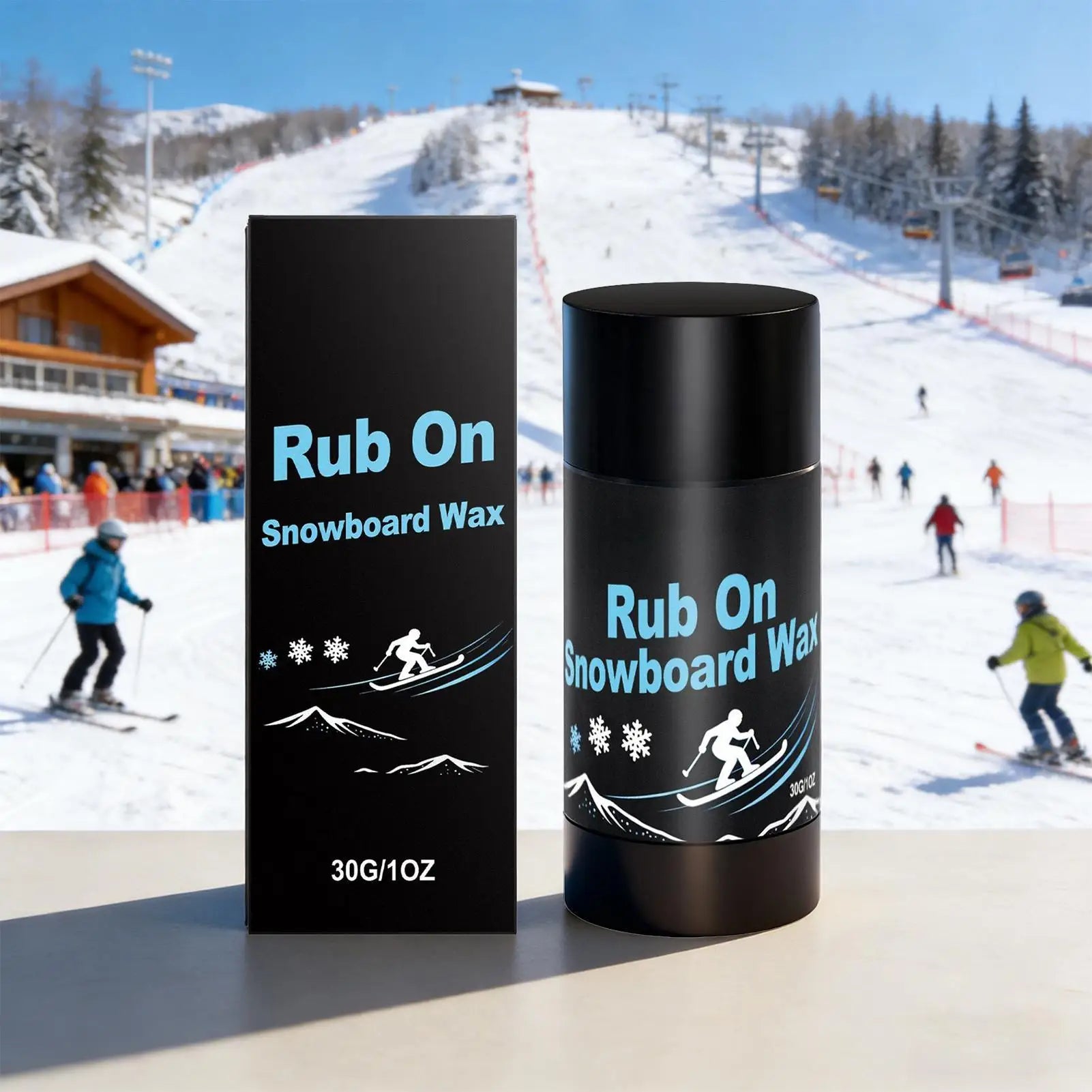 30g Rub-On Ski & Snowboard Wax Portable Easy to Use Friction Reducer for Indoor Outdoor Winter Sports Skiing Cross-Country