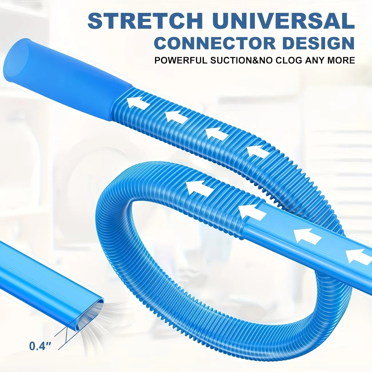 1Pc Dryer Vent Cleaner Hose - Flexible Yarn Removal Vacuum Hose Attachment with Elastic Connector, Suitable for Most Vacuum Cleaners, Suitable for Cleaning Laundry Vents, Dryer Yarn Cleaner |   Flexible Hose Design |   Plasti