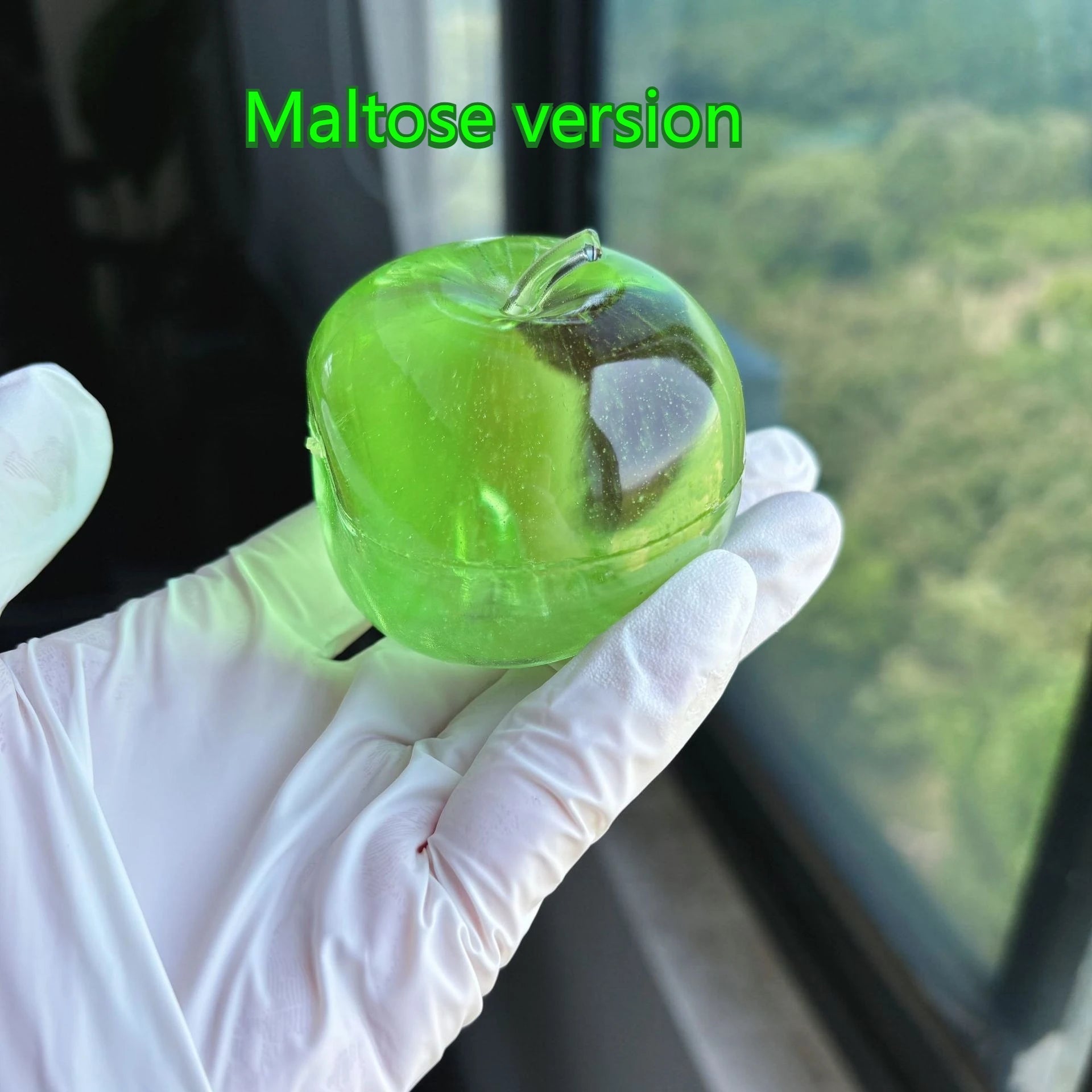 Green Apple Slushie Squishy Fidget Toy Crunchy Moldable Non-Bounce Medium Grip Strength Sensory Stress Reliever Slow Rising Gift