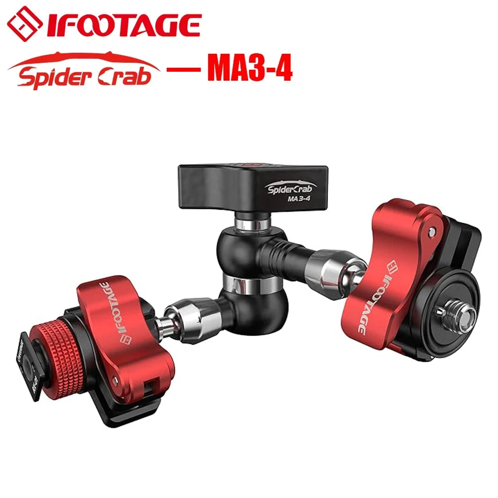 IFOOTAGE Spider Crab Magic Arm Adjustable with Shoe Mount and 1/4'' & 3/8" Tripod Screw for DSLR Camera Rig