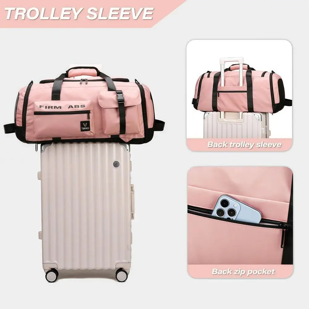67L Travel Backpack Large Capacity 3 in1 Camping Duffel Bags Dry Wet Separation with Shoes Compartment Fitness Handbag Unisex