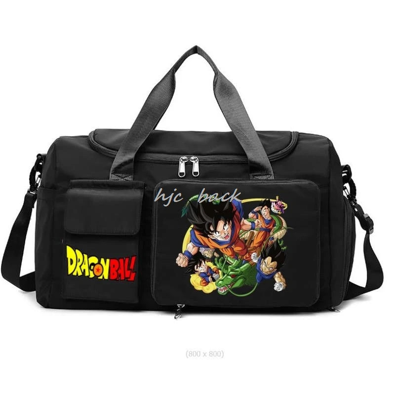 Fashion Dragon Ball Print Large Capacity Storage Bag Shoulder Bag Camping Accessories Dry/wet Separation Travel Bag