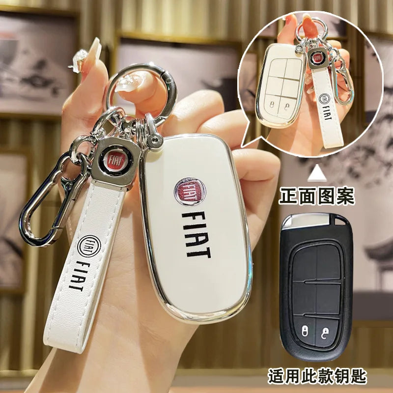 Fashion TPU Car Remote Key Case Cover Protector Shell For Fiat Freemont 2018 500X 500 500L Keychain Styling Protector Accessory