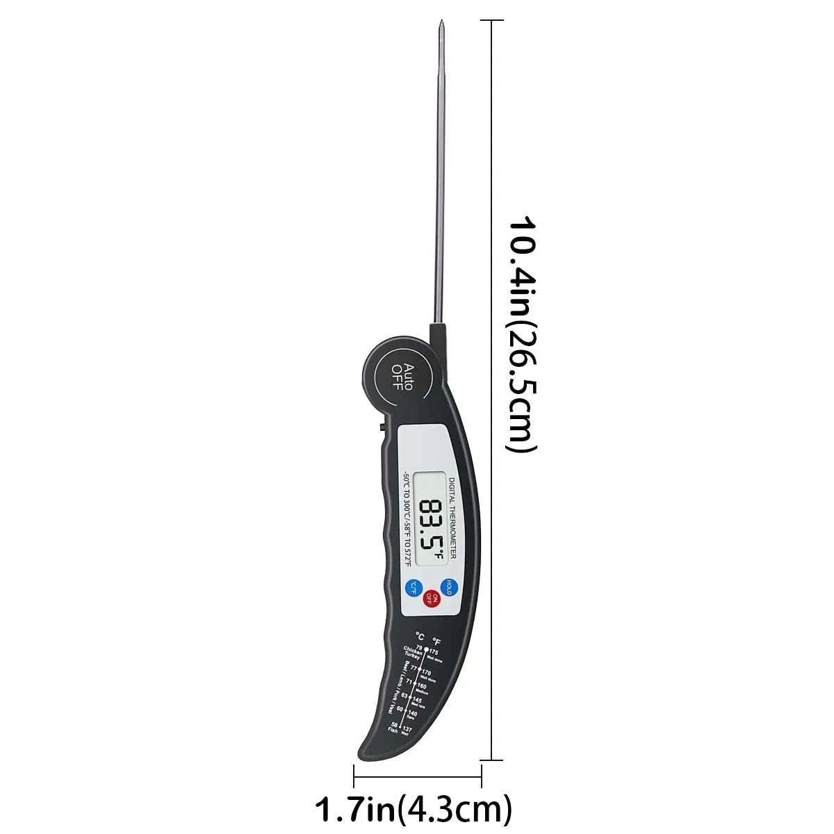 Kitchen Food Thermometer Foldable Digital Display BBQ Thermometer High-Precision Instant-Read LCD Probe Grilling Kitchen Tools