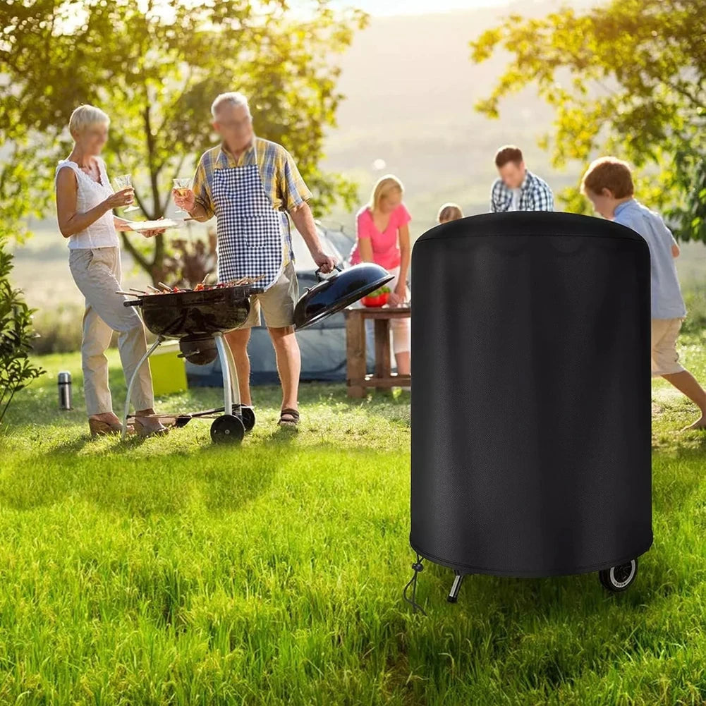 Round Grill Cover Outdoor Dustproof Kettle BBQ Cover For Raweao Kettle BBQ Cover For Weber 57Cm Waterproof Barbecue Cover
