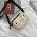 Korean Pure Color Canvas Shoulder Bag Zipper Canvas Mobile Phone Bag Multifunctional Casual Tote Handbag Women Men