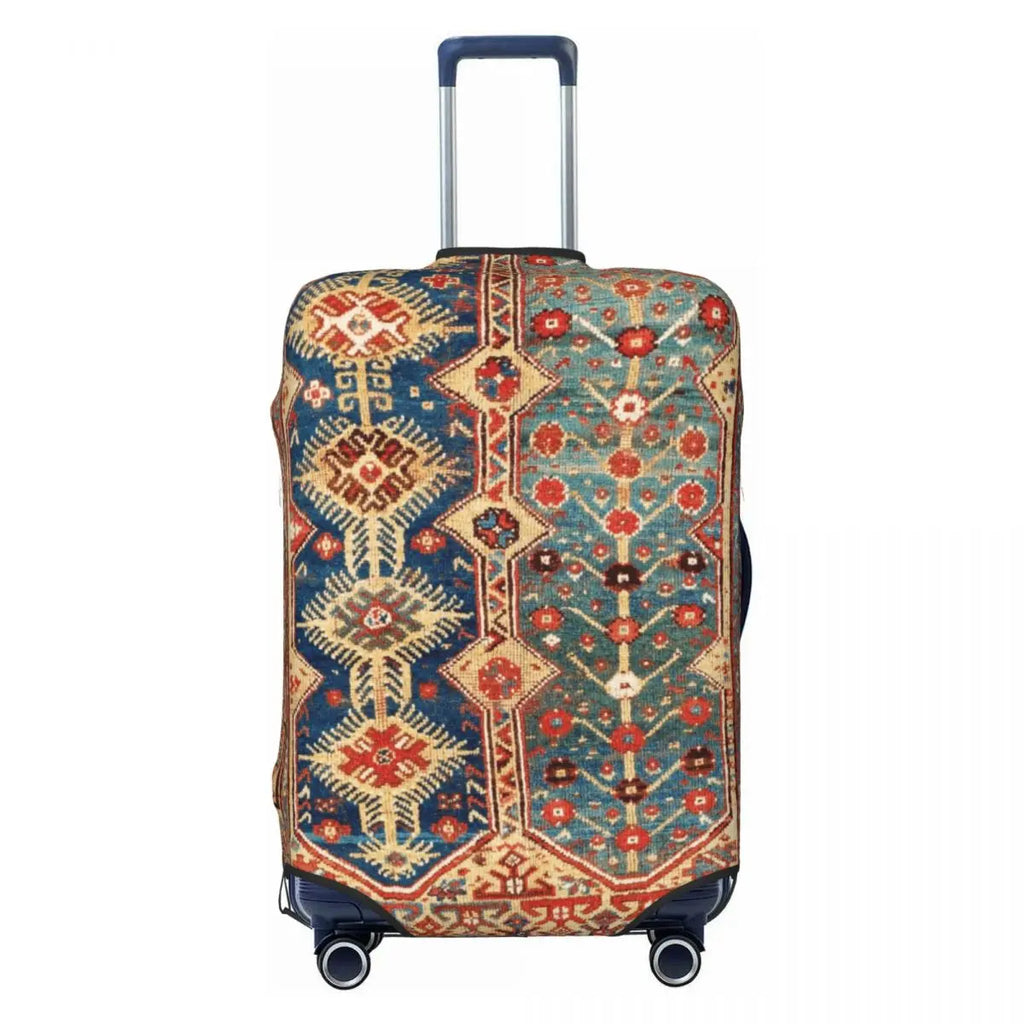 Vintage Turkish Kilim Suitcase Cover Washable Bohemian Geometric Diamond Tribal Ethnic Art Luggage Covers Protector