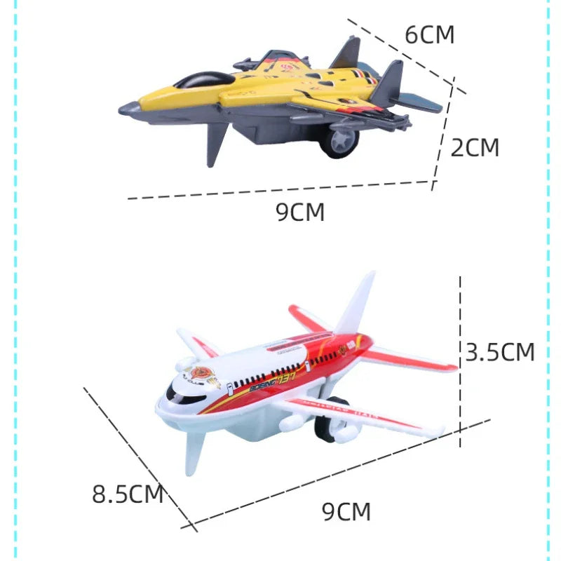 8pcs/set Mini Alloy Metal Airplane Model Plane Diecast Fighter Skipper Aircraft Toy for Boy Pull Back Vehicles Christmas Gifts