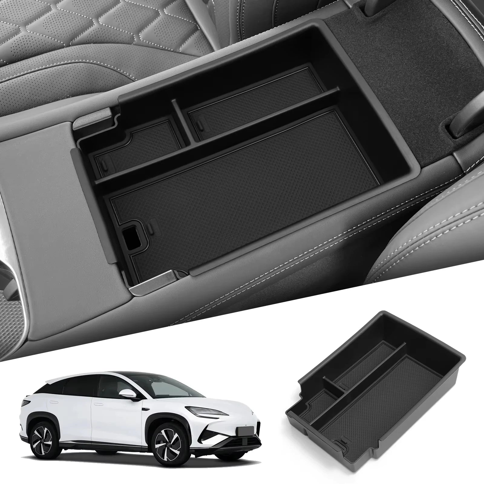 For BYD Sealion 7 2024 2025 Armrest Storage Box Cup Holder Central Control Storage Sundries Box Car Interior Accessories