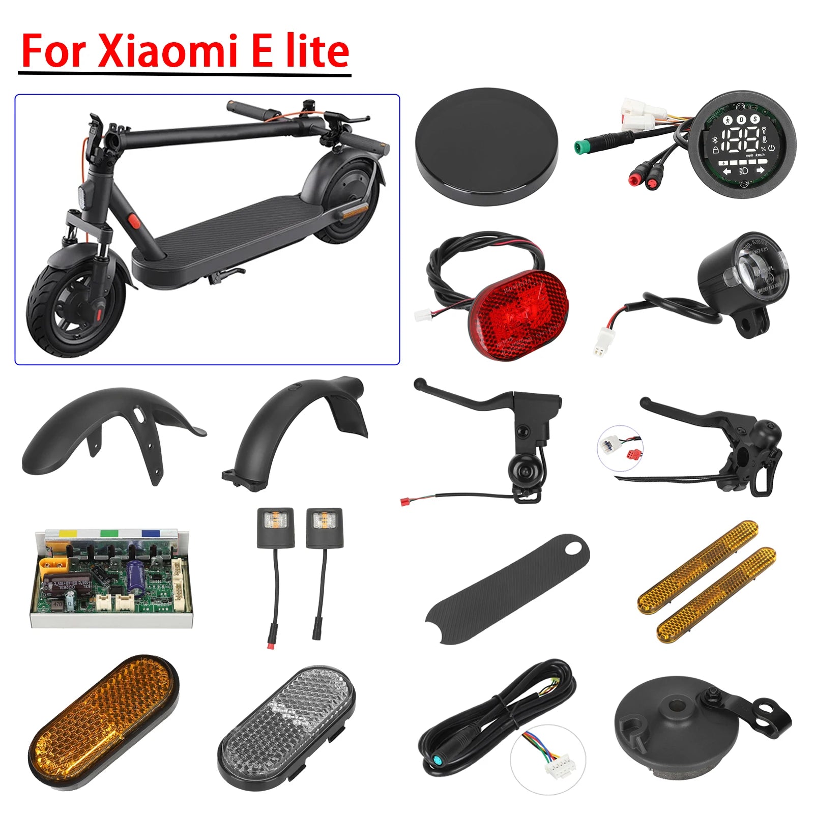 Scooter Various Original Parts Fender Controller Display Panel Turn Lights Reflector Foot Pad for Xiaomi Elite Electric Scooters