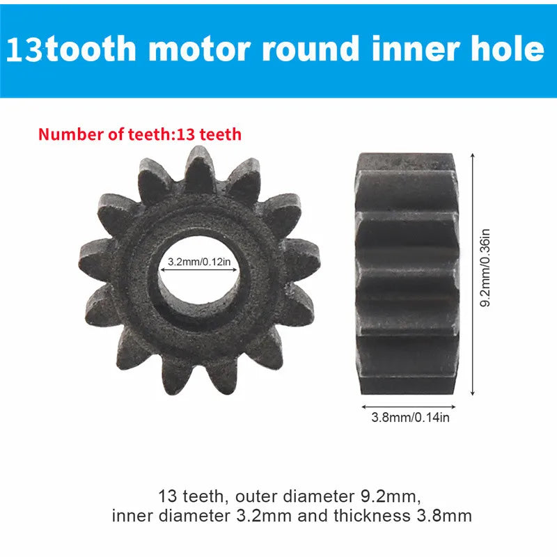 1 Piece Dc Motor Gear 9 /11 /12/13/14/15/16 Teeth Electric Motor Gears for 10.8V / 12V / 14.4V / 16.8V / 18V / 21V /25V Motors
