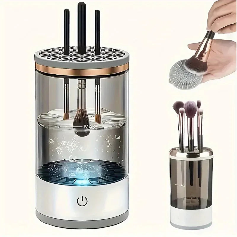 USB Powered Brush Washer & Dryer - Odorless Battery-Free Makeup Cleaner, Plug-and-Play Essential Beauty Accessory