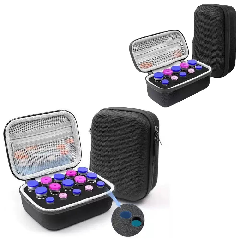 10/15/30 Slots Insulin Vial Storage Case 1-10ml Vial Storage Box Ampoule Holder Storage Bag Peptide Organizer Case