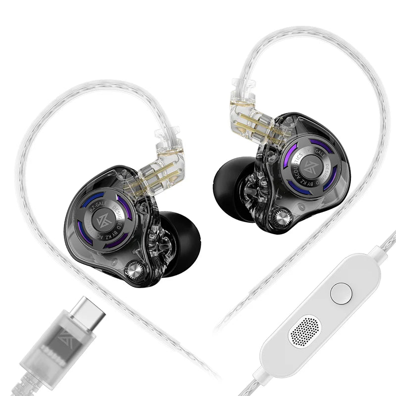 KZ Gale In-Ear Gaming Earphones E-sports Bass Metal Earbuds for Video Game Stage Live Sound Headphones