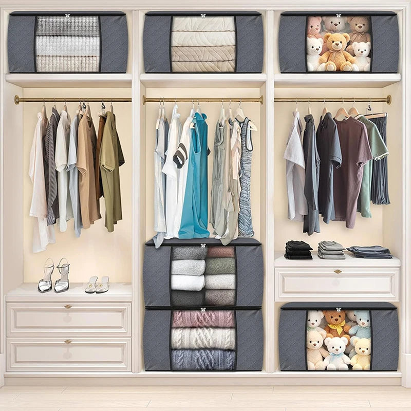 Foldable Non-Woven Storage Bag, Large Capacity Dust-Proof Storage Bag With Visible Window, Suitable For Wardrobes And Bedrooms