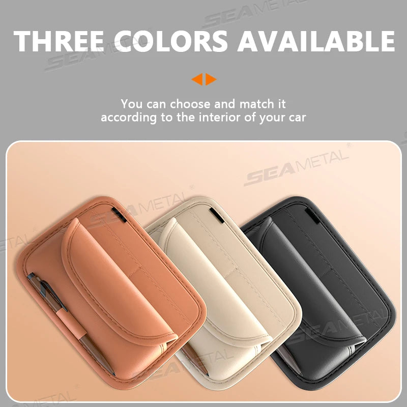 BLALION Car Sun Visor Glasses Case Premium PU Auto Sun Visor Card Organizer Wear-resistant Eyewear Protection Box Scratch-Free