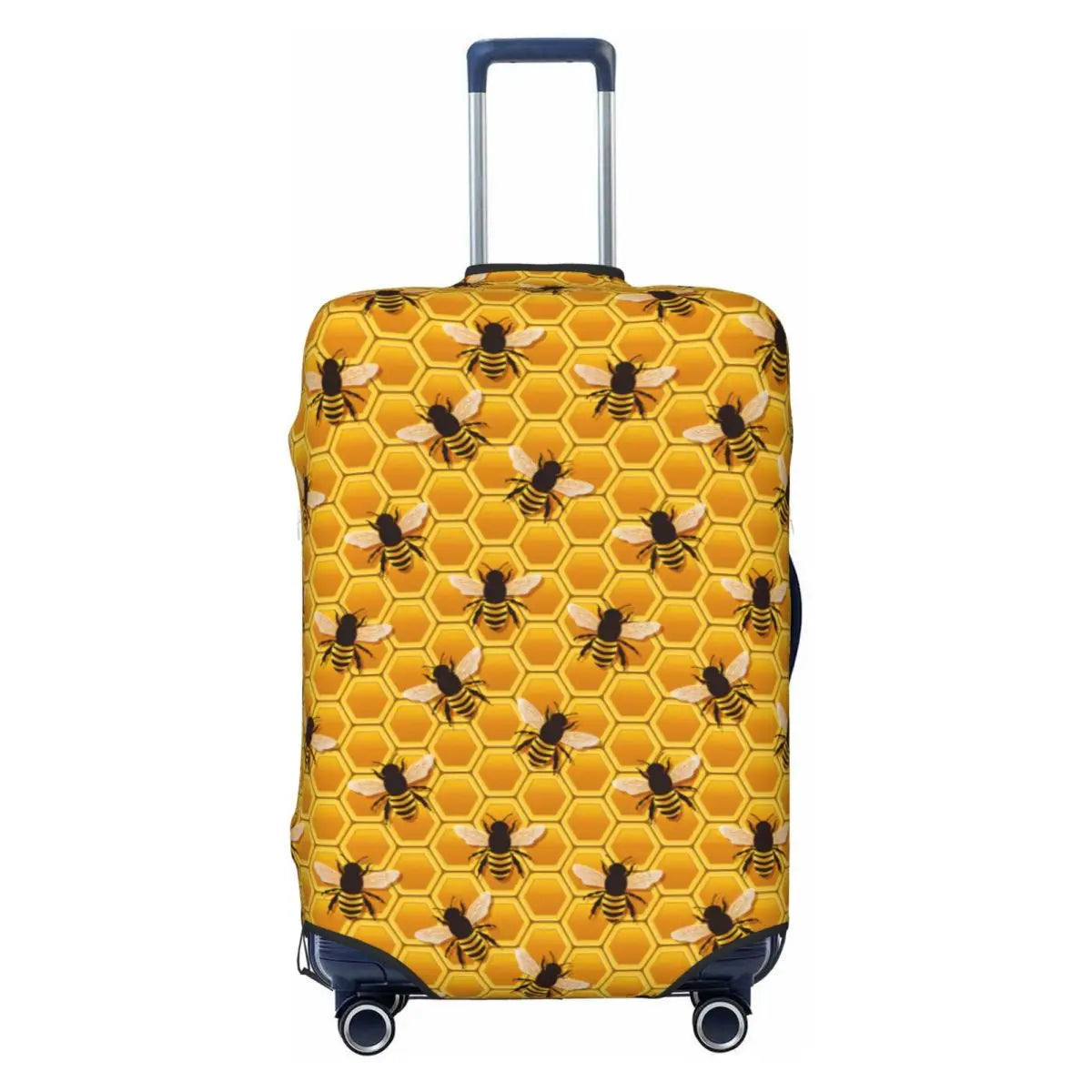 Honeycomb With Bees Suitcase Cover Elastic Cute Honey Bumblebee Luggage Protective Covers for 18-32 inch