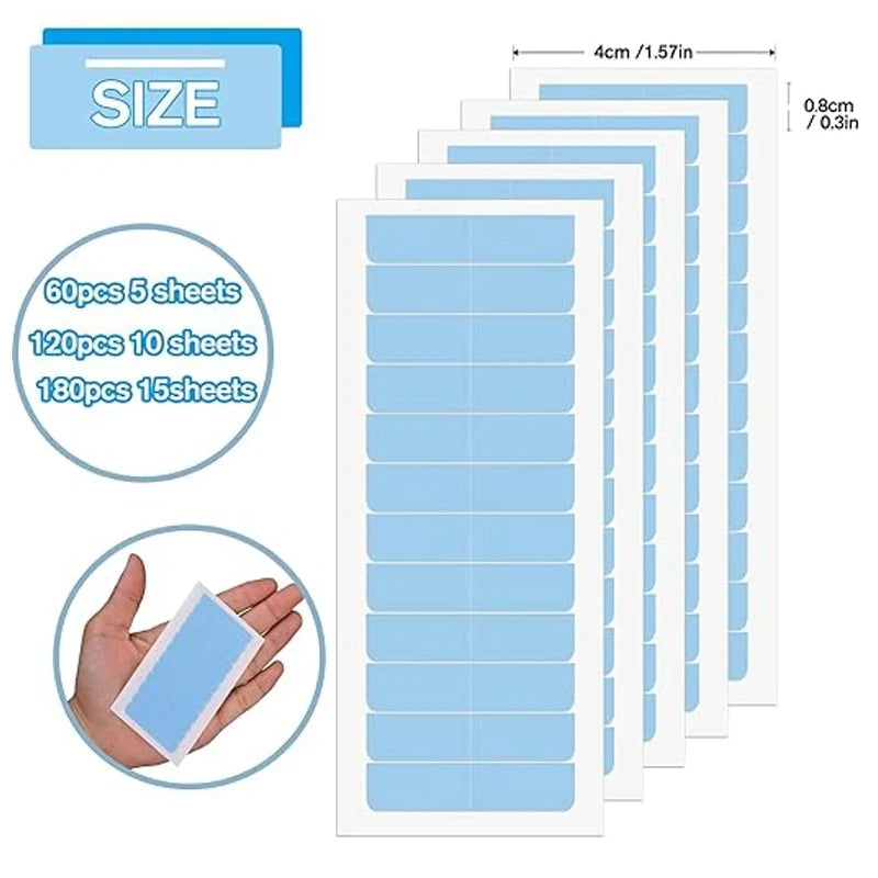 60Pieces Hair Extension Tape Tabs Double Sided Replacement Tape in Hair Extensions Adhesive Hair Extension Tapes Hair Extension