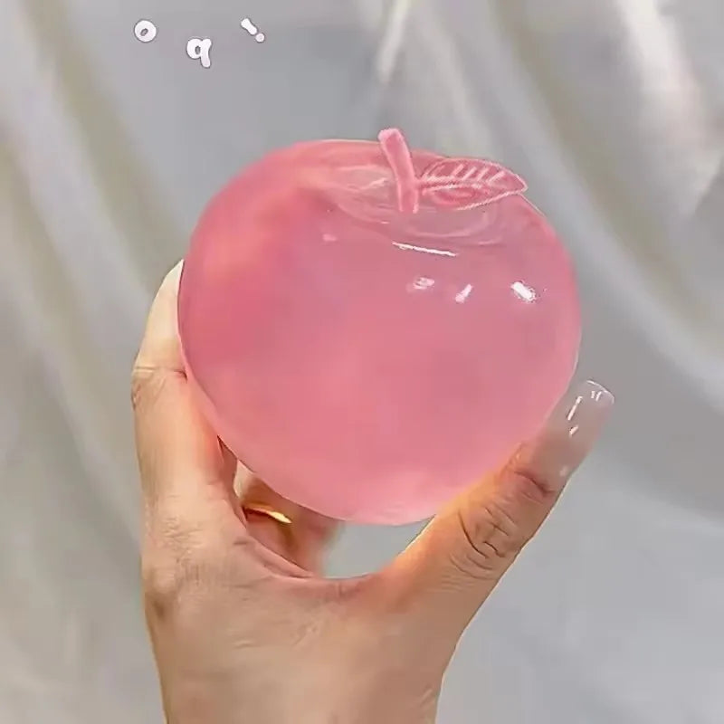 Simulation Apple Squishy Toys, Green Pink Apple Stress Balls Soft Fruit Squishies Squishy Squeeze Balls，For Creative Gift