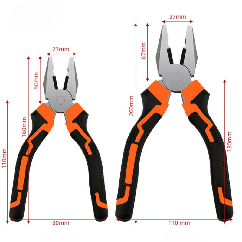 3 Piece 8''/6” Universal Diagonal Pliers Needle Nose Pliers Set Wire Cutters Electrician Hardware Hand Tool for Home Workshop
