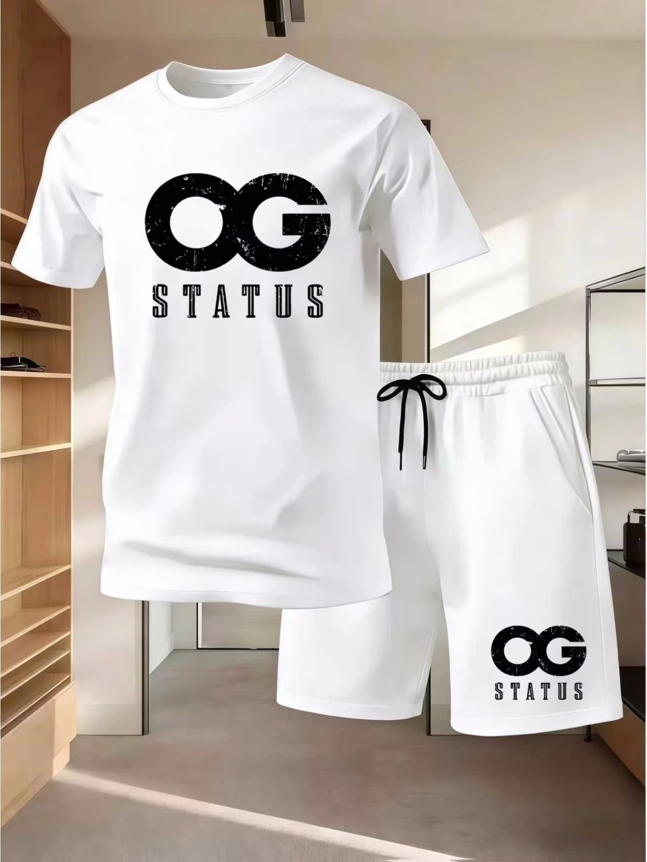 Summer Men's Tracksuit 2 Piece Set Sports Short Sleeve T-shirt Shorts Men's Running Suit Plus Size Loose T-shirt Shorts Clothing