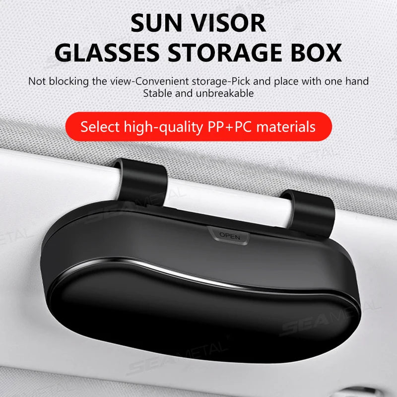 BLALION Car Glasses Holder Auto Sun Visor Glasses Case Organizer Sunglasses Box Holder Visor Sunshade Car Holder For Glasses