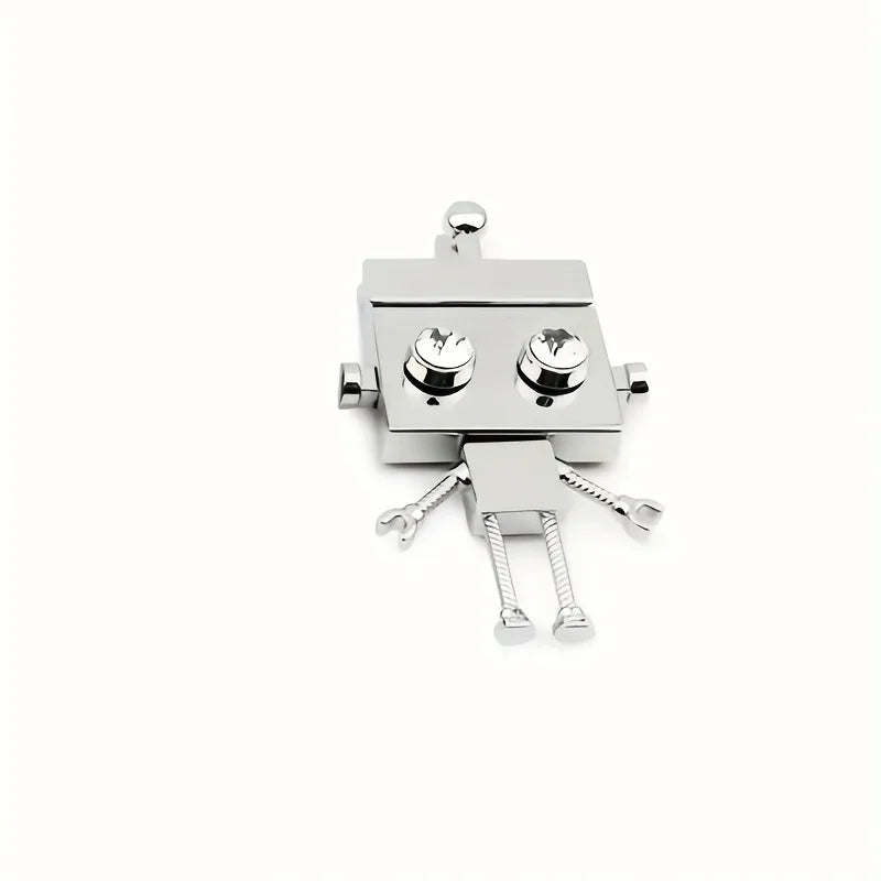 1pc Robot Shape Metal Bag Lock DIY Push Button Purse Lock Hardware Accessories