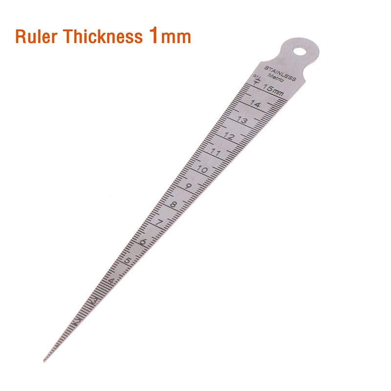 【S】High 1/2mm Stainless Steel Taper Gauge Feeler Inner Diameter Ruler Hole Measuring Tool For Taper Aperture Scale