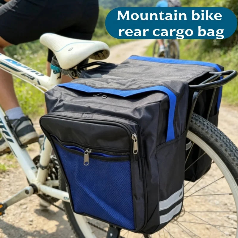 Bicycle Rear Rack Bag Waterproof Double-Sided Large Capacity Bike Trunk Pannier Storage for MTB Road Cycling Commuting