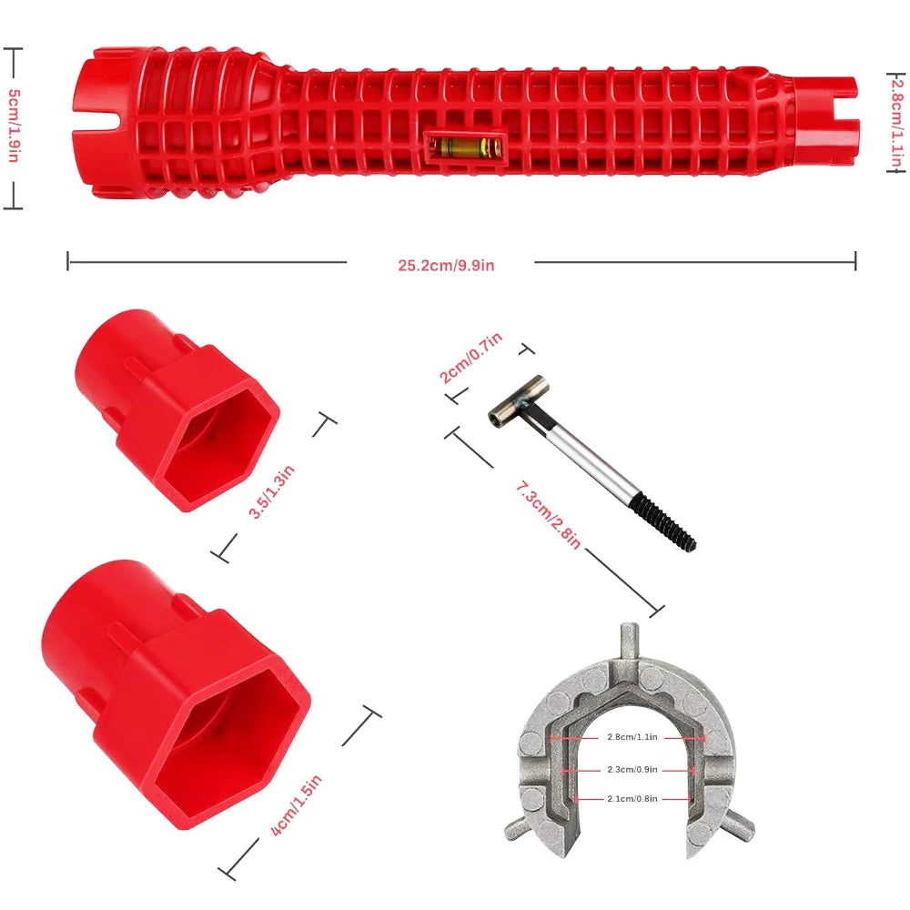 New 8 In 1 Multi Key Flume Magic Wrench Sink Plumbing Tools Magic Wrench Multi-purpose Wrench English Key Plumbing Wrench Tool