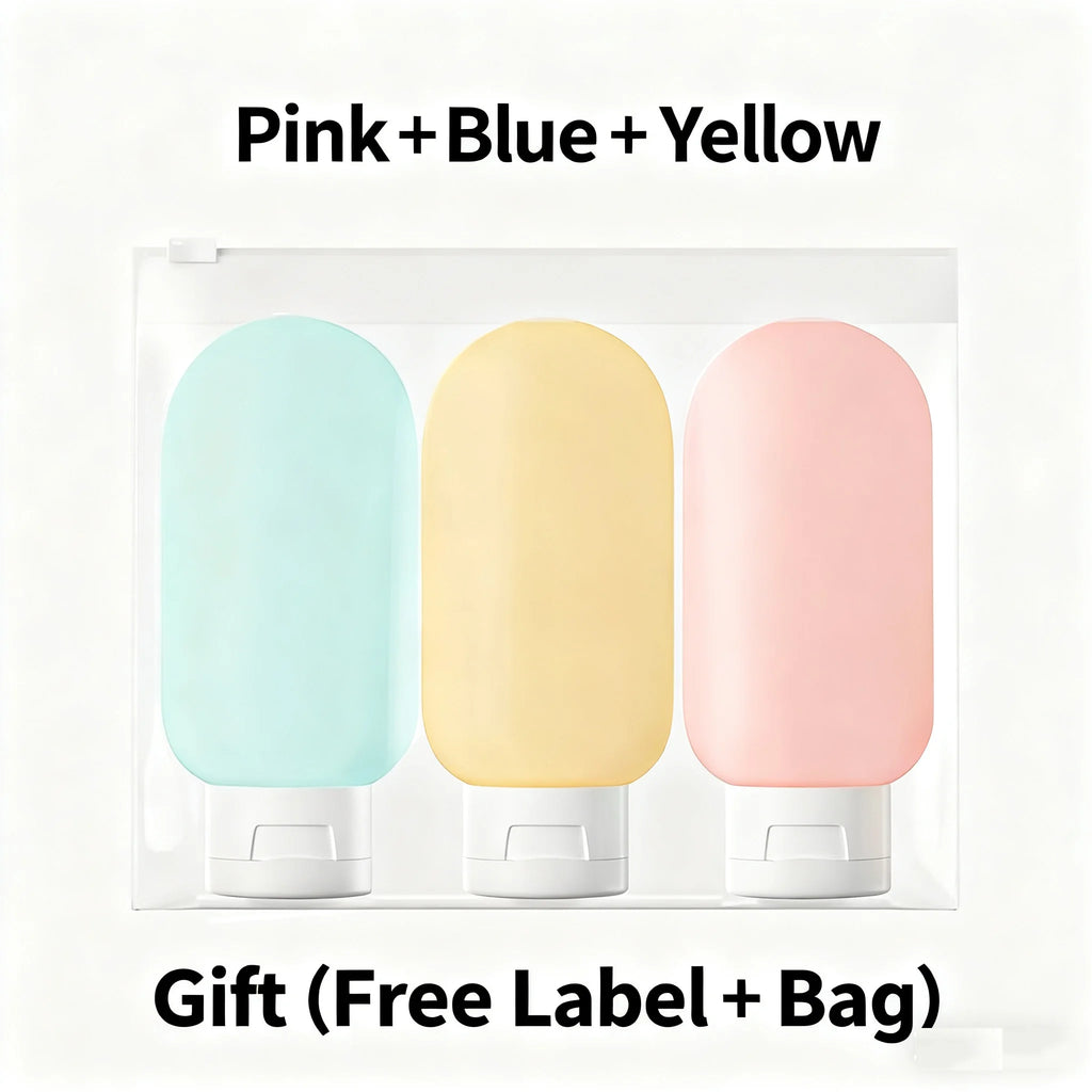 60ML Travel Bottles & Containers Small Mini Empty Plastic Squeeze Bottles for Travel Toiletries Shampoo with Storage Bag