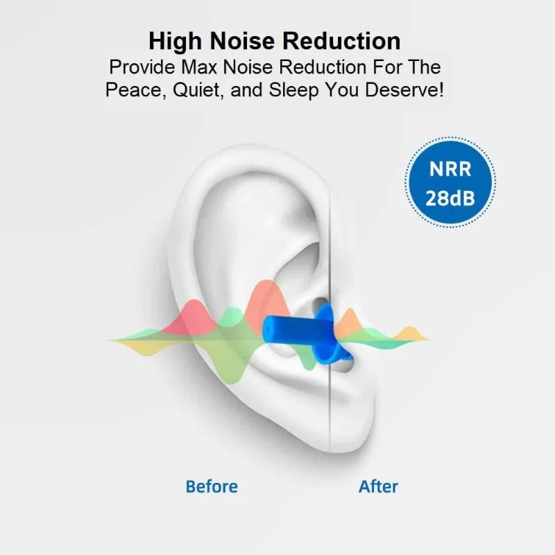 2-50Pcs Ear Plugs Sleeping Noise Cancelling Reusable Silicone Sound Block Earplugs Summer Waterproof Swimming Ear Plug with Box