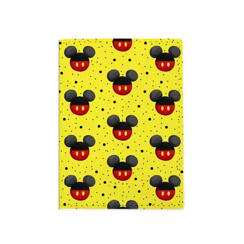 Disney Mickey Minnie Women Girls Travel Accessories Passport Cover Holder PU Leather Unisex ID Bank Card Holders Wedding Gifts