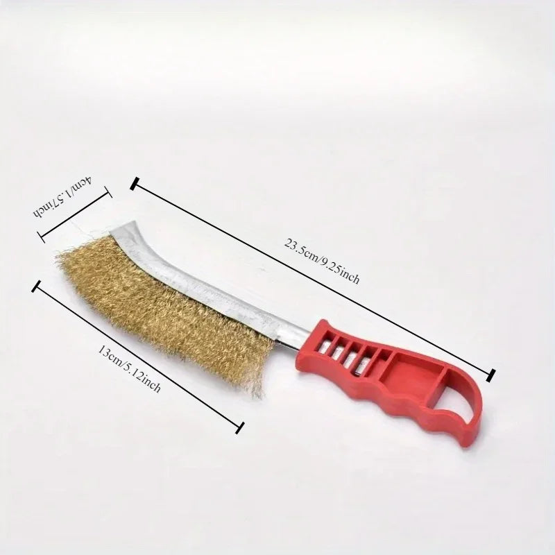 Multi-function Tool Wire Brush Copper Plated  Long Handle Kitchen Grill Special Plate Rust Removal