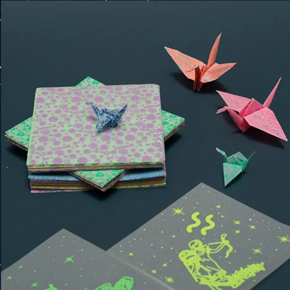 Luminous Origami Paper Square Scrapbook Paper Single-sided Printing Card Paper Gift Wrapping Material Night Glow