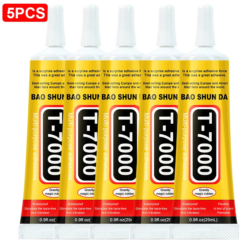T-7000 - Black Strong Adhesive, High Performance Waterproof Adhesive for Precision Maintenance, Ideal for Phones, Electronics, Jewelry and Electronics, DIY Manufacturing.