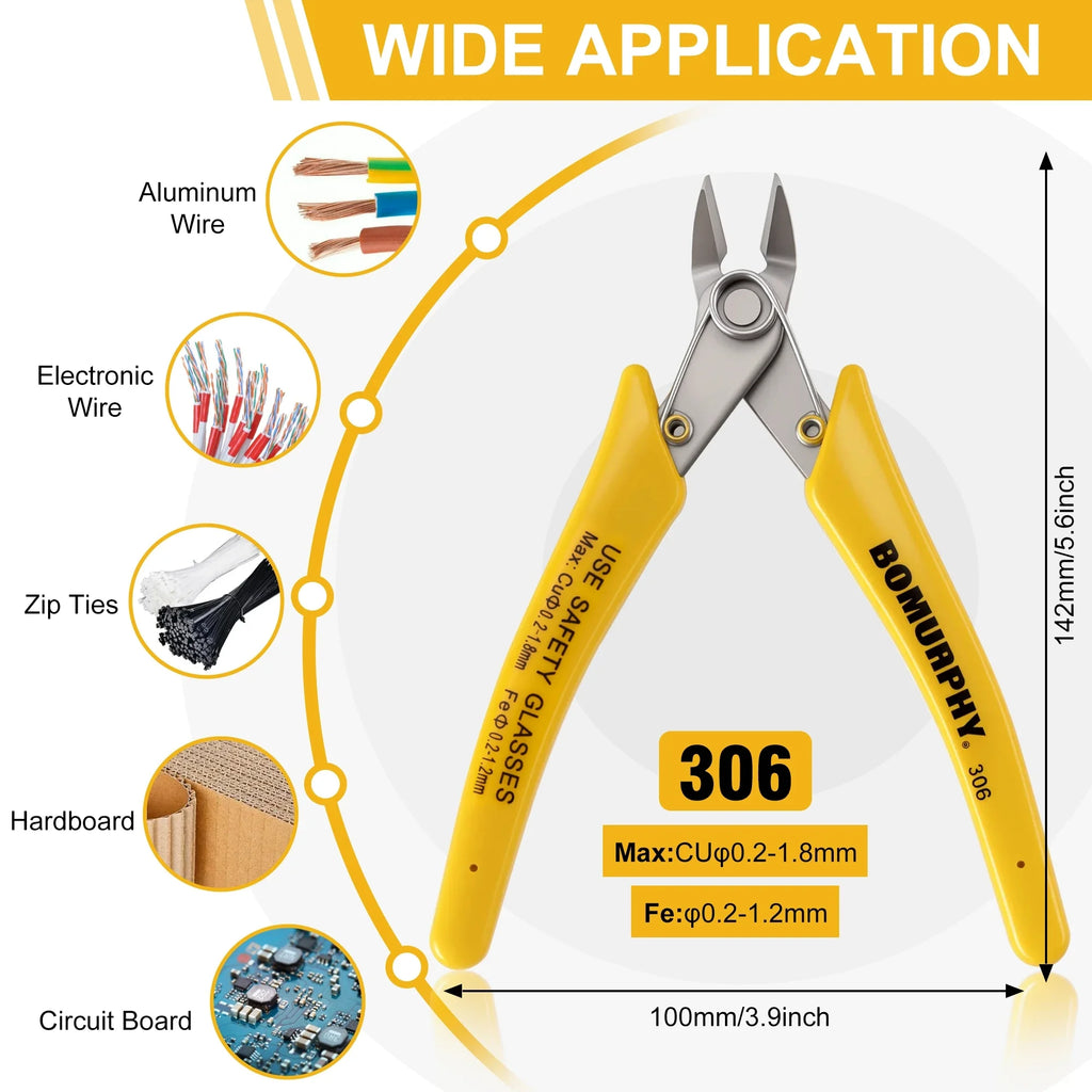 Stainless Steel  Diagonal Pliers High Hardness and Precision Electronic Wire Cutting Nipper Phone Repair Cable Wire Cutter Tool