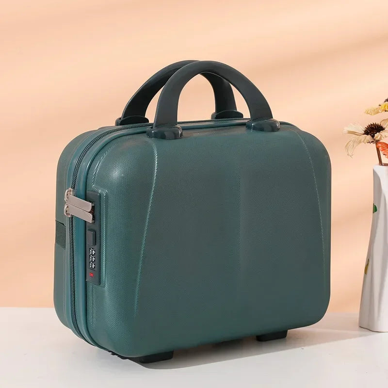 2025 New 14 inch Hard Shell Waterproof Shockproof Portable Mini Suitcase Password Lock Storage Cosmetic Bag Carry-on Luggage