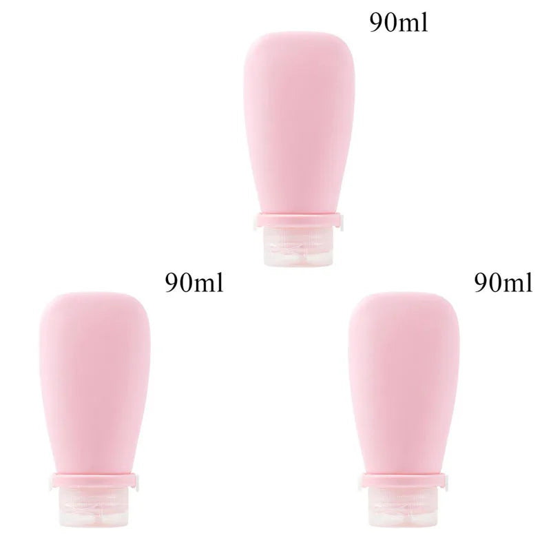 1/2/3pcs 90Ml Travel Silicone Refill Bottle, Shower Gel, Shampoo Refill Bottle, Squeeze Refill Empty Bottle