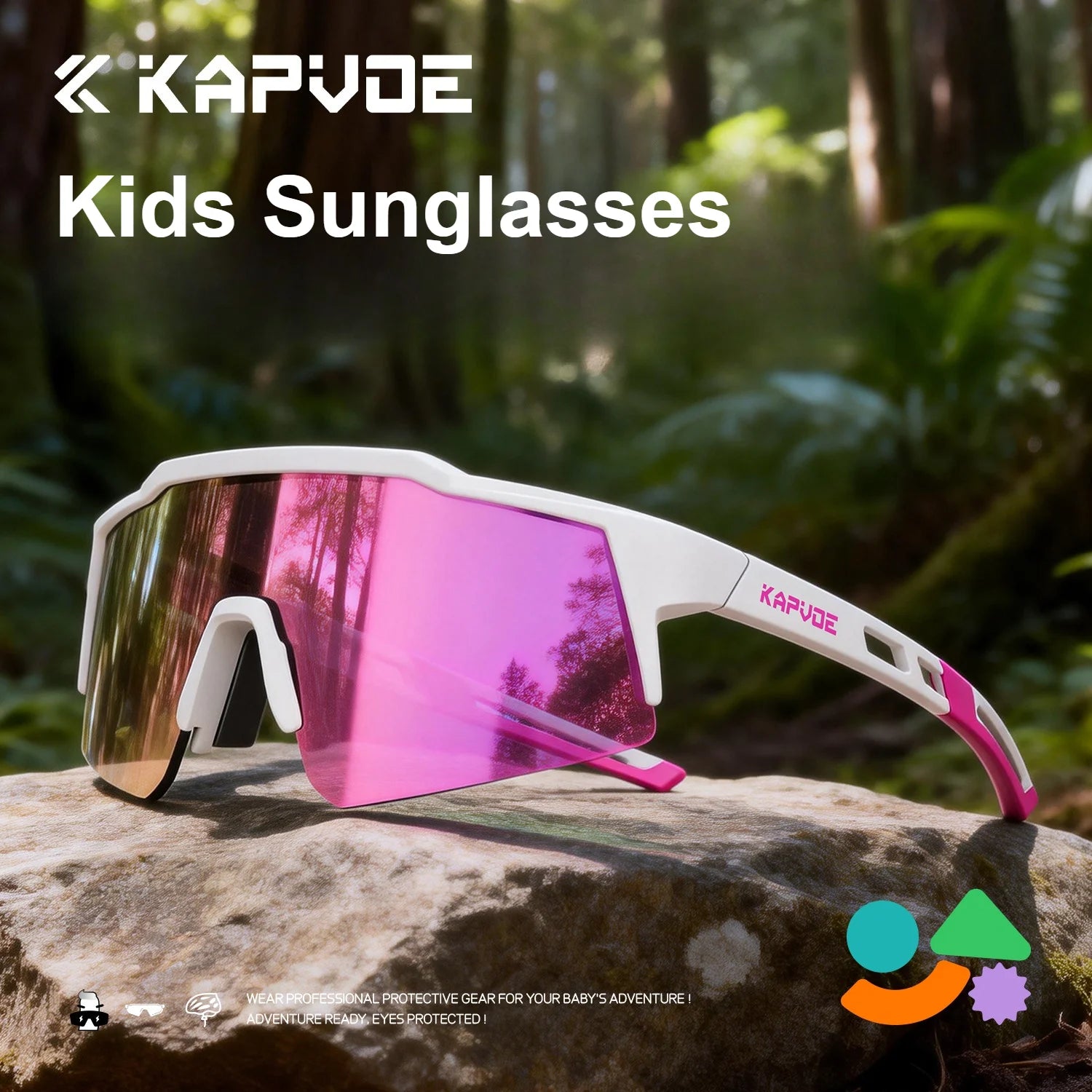 Kapvoe Kids Hiking Eyewear Cycling Sunglasses Aged 8-15 Baseball Running Children Glasses UV400 Sports Riding Bicycle Glasses